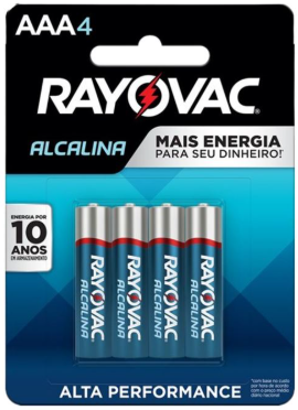 PILHA RAYOVAC ALCALINA AAA 4UN (12)