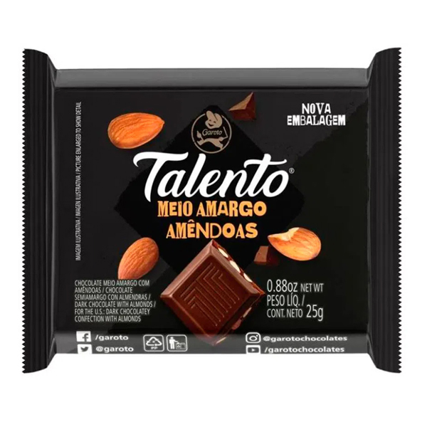 CHOC GAROTO TALENTO 25G MEIO AMARGO 15UN (18)