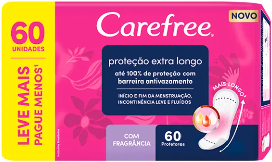 ABS CAREFREE PROT DIAR 60UN PROTEÇÃO C/PERFUME EXTRA LONGO L+P- (24)