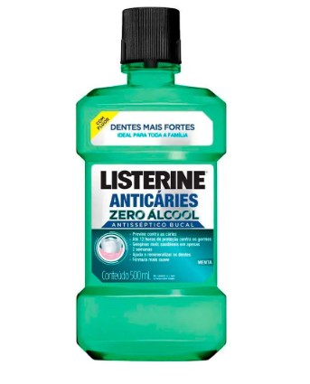 ANTISSEPTICO BUCAL LISTERINE 500ML ANTICARIES ZERO ALCOOL L+P- (12)