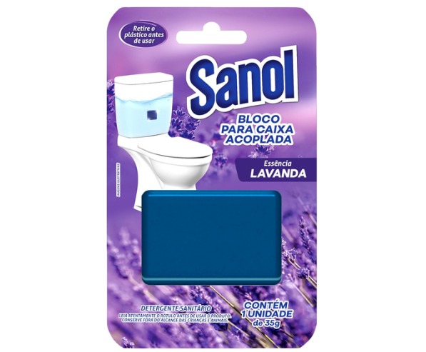 BLOCO SANIT P/CAIXA ACLOP SANOL 35G LAVANDA(12)