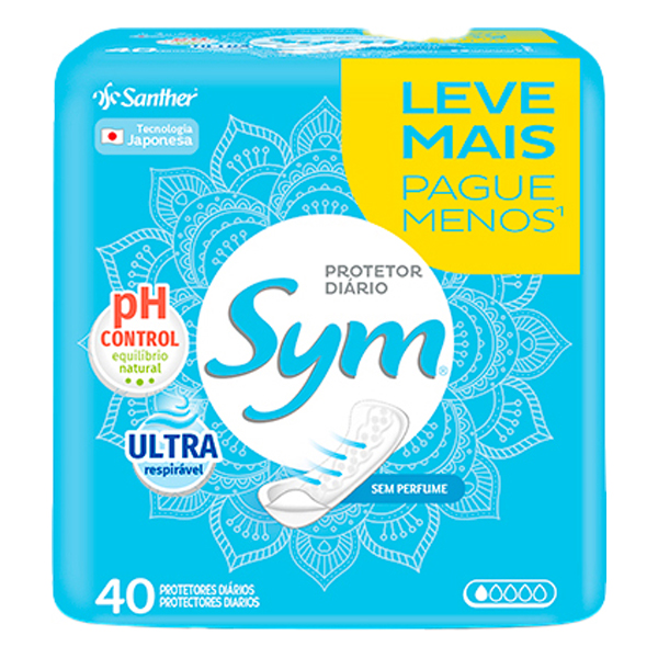 ABSORVENTE SYM PROTECAO DIARIAIO 40UN SEM PERFUME L+P- (20)