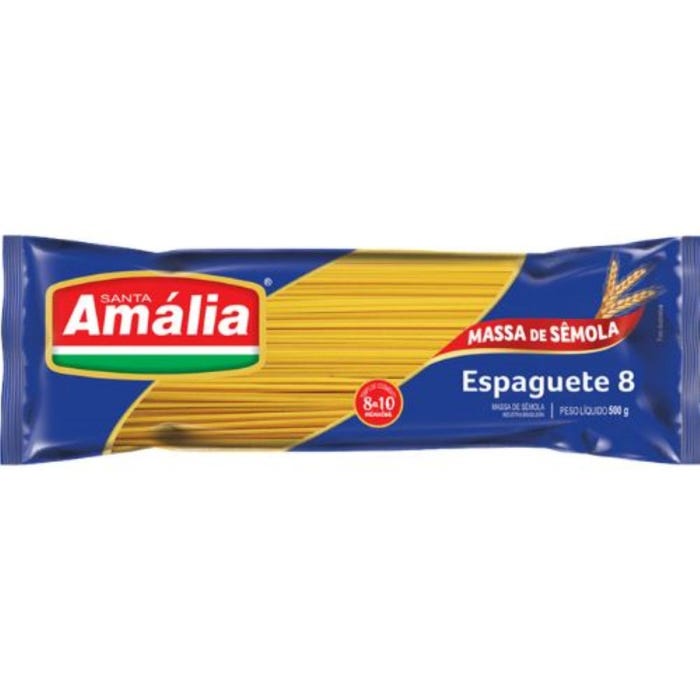 MACARRÃO ESPAGUETE Nº 08 SEMOLA STA AMÁLIA 500GX30